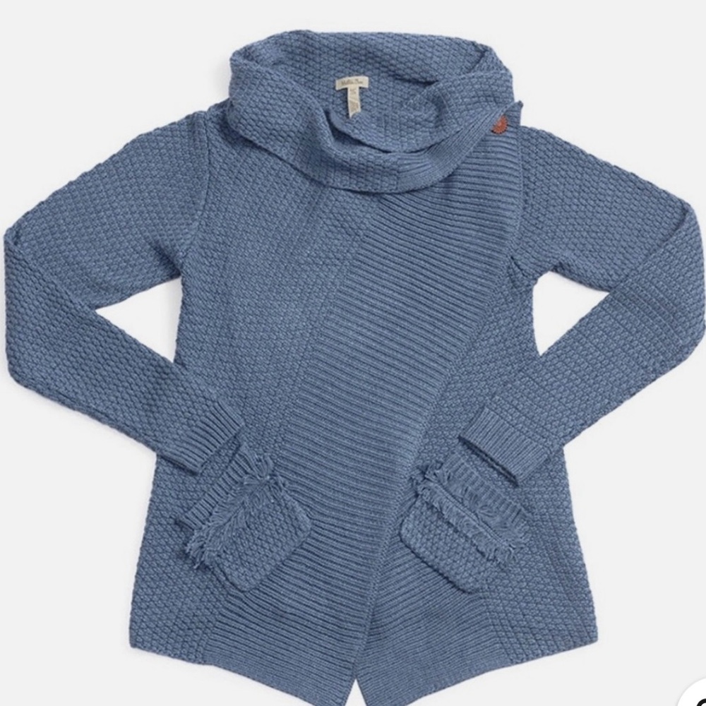 Matilda Jane Textured Blue Envision Wrap Cardigan Sweater Size XXL NWT.
